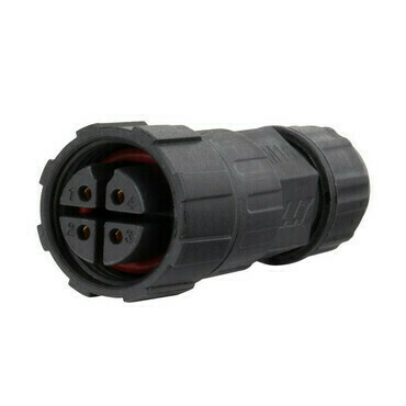 MC LED Konektor - zásuvka, IP67, pájecí, M16, 4piny