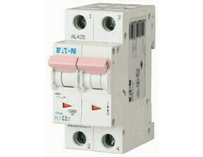 Jistič dvoupolový EATON 263366 PL7-D2/2 PL7, char D, 2-pólový, Icn=10kA, In=2A