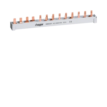 HAG KB663DT Hřebenová přípojnice jazýčková 10mm2/13mod. pro 4P