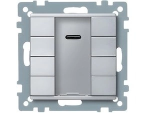 SCHN MTN627960 KNX tlač. panel 4-násobný plus + IČ přijímač, Aluminium, System M