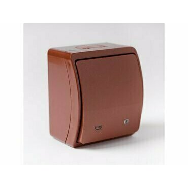 DAM K102So hnědá - Ovládač zapínací se znakem světlo s doutnavkou, řazení 1/0