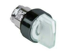 SCHN ZB5AK1713 Ovládací hlavice otočná prosvět., 3 p.s návrat. zleva do stř. - bílá