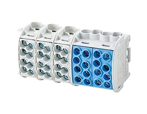 HEN KKL 48 Svorkovnice 3+N pólová pro montáž na DIN, šedá/sv.modrá, připojitelnost na fázi 4x 1,5 -