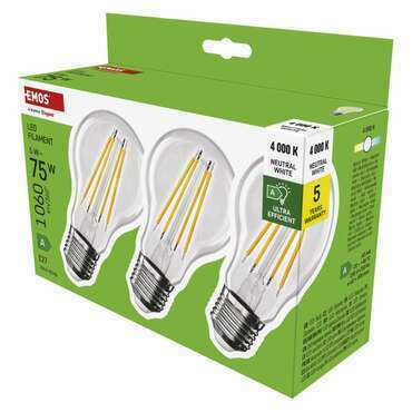 EMOS ZF5158.3 LED FLM A60 5W(75W) 1060lm E27 NW A CLASS 3PC