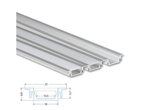 Profil vestavný MC LED VB, 23x7mm, vč. čirého difuzoru, 1m