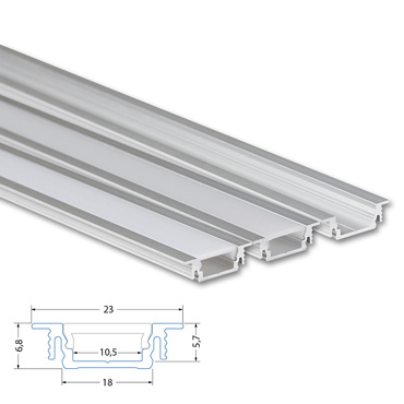 Profil vestavný MC LED VB, 23x7mm, vč. čirého difuzoru, 1m