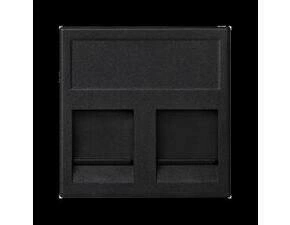 Kryt dat. zás. SIMON KB69/14, K45, na 2 zás., plochý, se cl., 45x45mm, šedá grafit