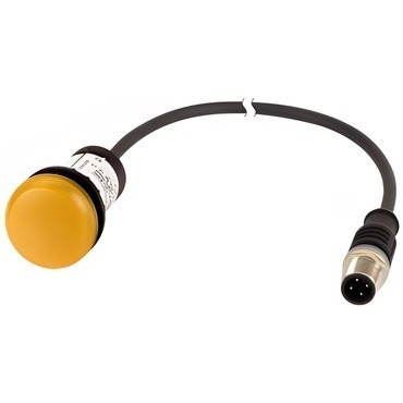 EATON 185123 C22-L-Y-24-P1 Kompaktní zapuštěná signálka s kabelem 0.2m a konektorem M12A, 24V AC/DC,