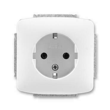 Zásuvka jednonásobná s ochr. kontakty (podle DIN),