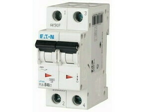 Jistič dvoupolový EATON 286559 PL6-B40/2 PL6, char B, 2-pólový, Icn=6kA, In=40A