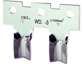 Přechodová svorka OEZ:08754 WD10-3, ze šroubu 3×M10 na V-praporec 2×240 mm2 (S3PB1, S3PB2, 3×SPF1