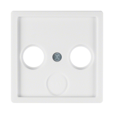 HAG 12036089 Centrální díl pro anténní zásuvku s dvěma nebo třemi otvory, Berker Q.x, bílá, sametová