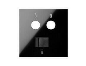 Kryt zásuvky anténní SIMON 10000072-138, R+TV+SAT+data konektor RJ45 kat. 6, černá