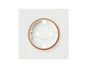 Kryt zásuvky SIMON 10000037-230, Schuko s červeným okrajem, bílá matná