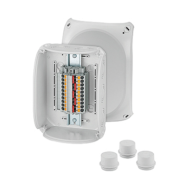 HEN DK 1610 P krabicová rozvodka pro vnitřní a venkovní chráněné instalace IP 55/IP 66, se svorkovni