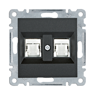 HAG WL2183 Zásuvka datová 2x RJ cat.6 FTP, černá mat