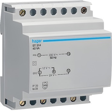 HAG ST314 Bezpečnostní trafo 230V/12V-3,33A, 24V-1,67A (AC)