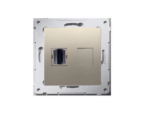 Zásuvka HDMI SIMON 54 DGHDMI.01/44, 1 násobná (přístroj s krytem), zlatá metalizovaná