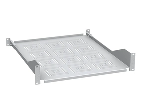 Police do rozvaděče SOLARIX UP-35-G, 19", 2U, RAL 7035, úchyt na přední i zadní lišty, 550 mm, šedá