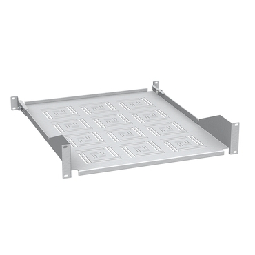 Police do rozvaděče SOLARIX UP-35-G, 19", 2U, RAL 7035, úchyt na přední i zadní lišty, 550 mm, šedá