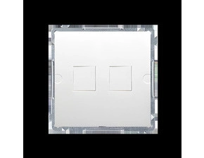Kryt SIMON BASIC BMPT/11, telefonní a datové zásuvky Keystone 2 násobný (přístroj s krytem), plochý,
