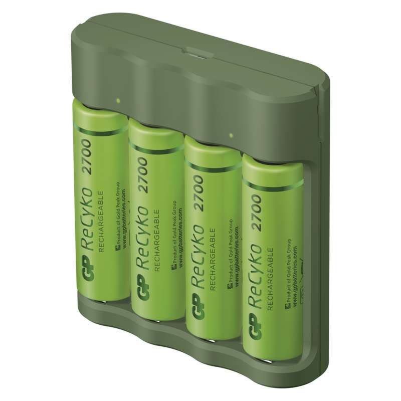Nabíječka baterií GP Everyday B52427U B421 + 4× AA REC 2700 + USB
