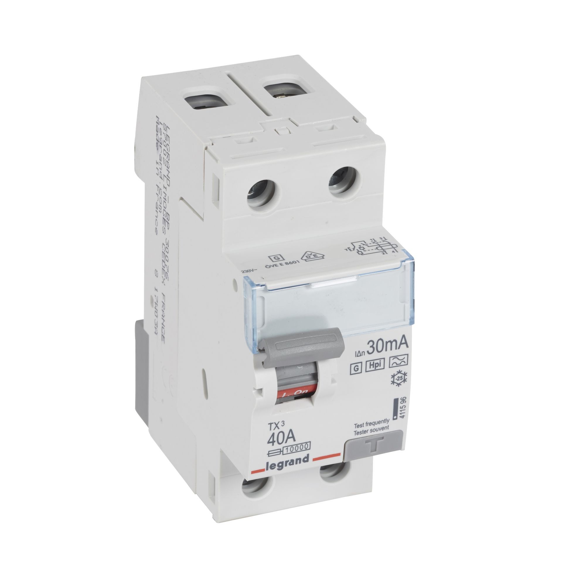 Chránič dvoupolový LEGRAND 411596 TX3 CHRÁN. 2P 40A 30MA F