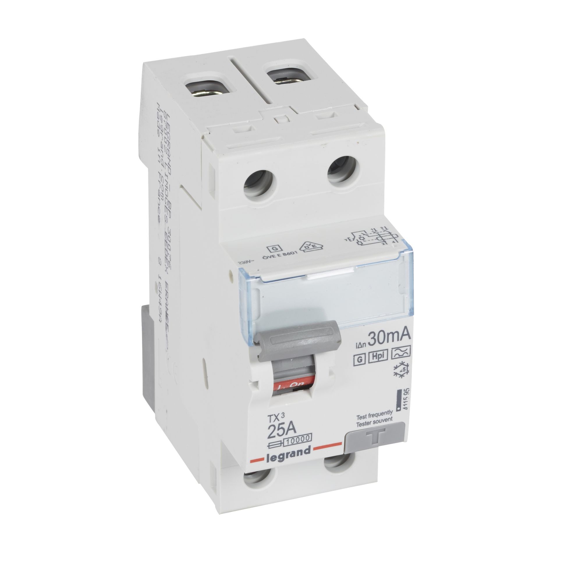 Chránič dvoupolový LEGRAND 411595 TX3 CHRÁN. 2P 25A 30MA F