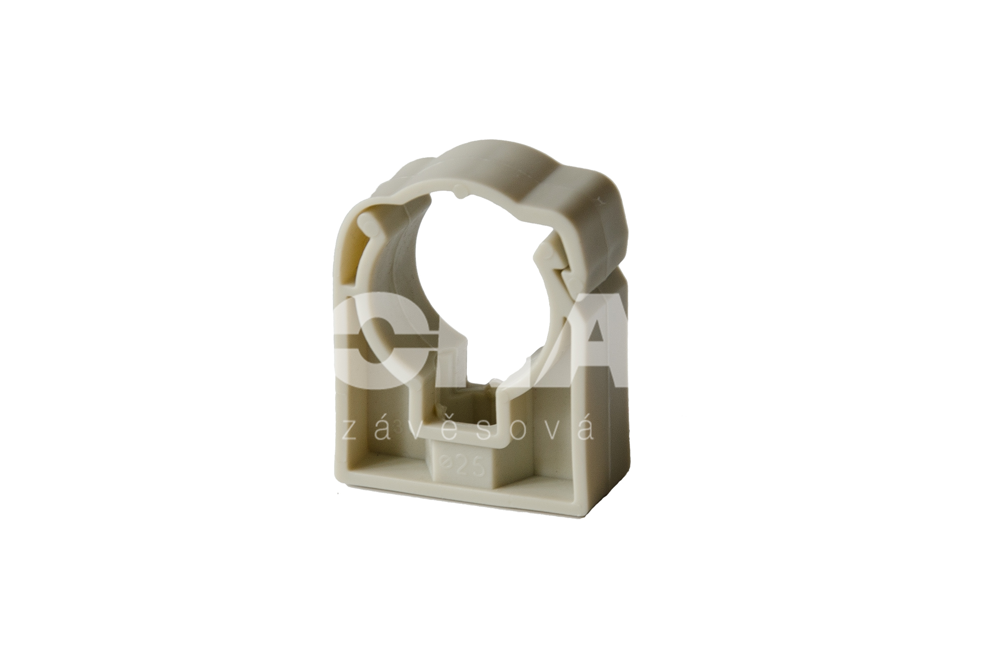 Příchytka dvojitá se třmenem 2x25mm šedá UNI