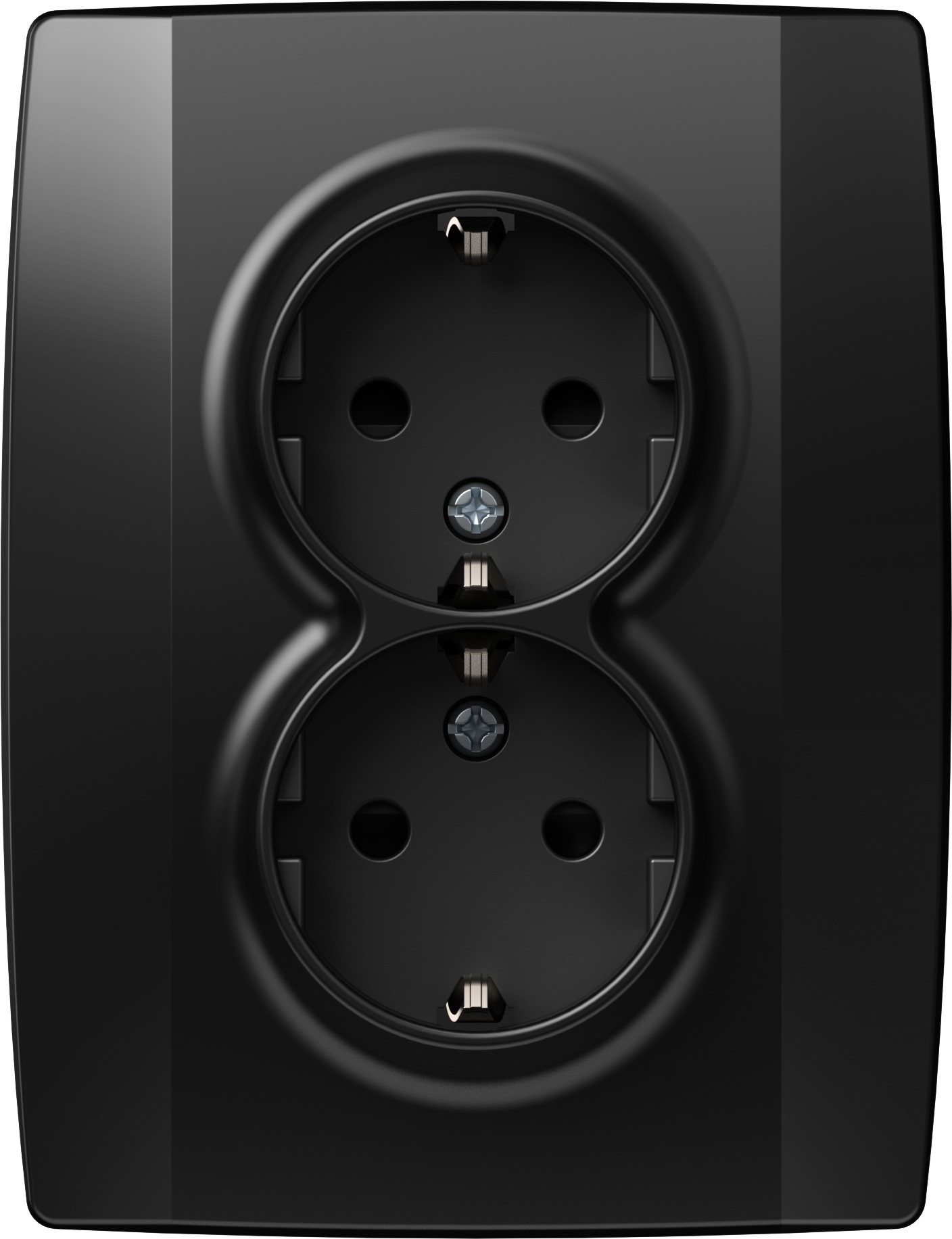 TEM ZÁSUVKA SCHUKO DVOJITÁ 2P+E 16A 250V~ BK  černá