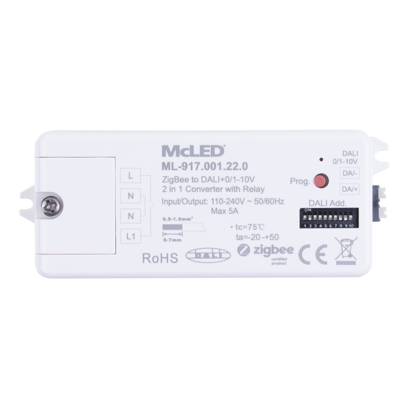MC LED Převodník ZigBee na DALI nebo 0-10V signál.