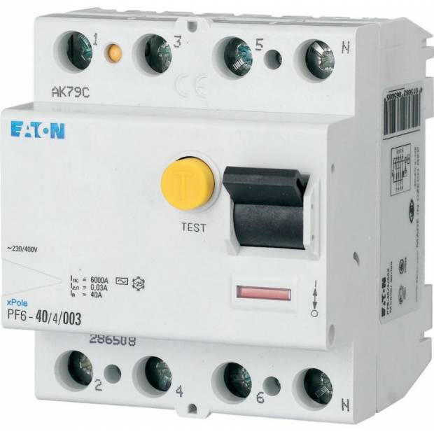 EATON Proudový chránič PF6-25/4/003-A, typ A, 25A, 30mA, 4-pólový