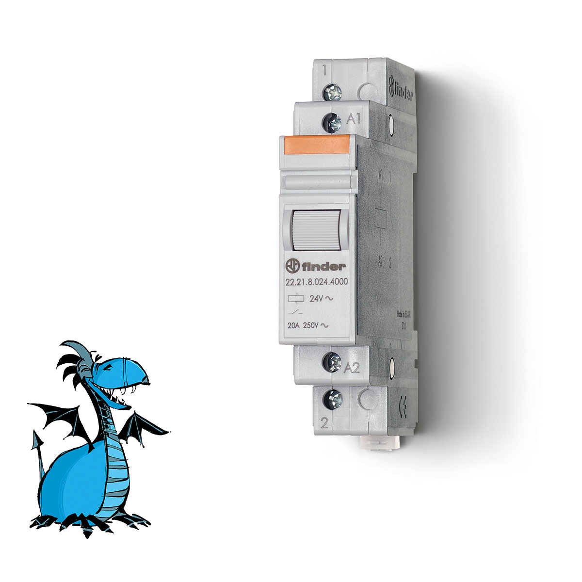 FINDER 22.21.8.024.4000 Relé instalační, 1Z/20A, 24V AC