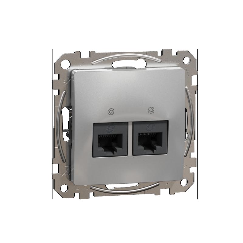 SCHN SDD113452 Sedna D/E - Datová zásuvka 2xRJ45 kat. 5e UTP, Aluminium