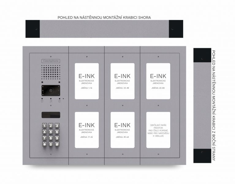 CZPHONE 4004092032 S elektronickým papírem (E-INK) FlatLine: SVĚTLE ŠEDÁ - MELODY: klávesnice až 80