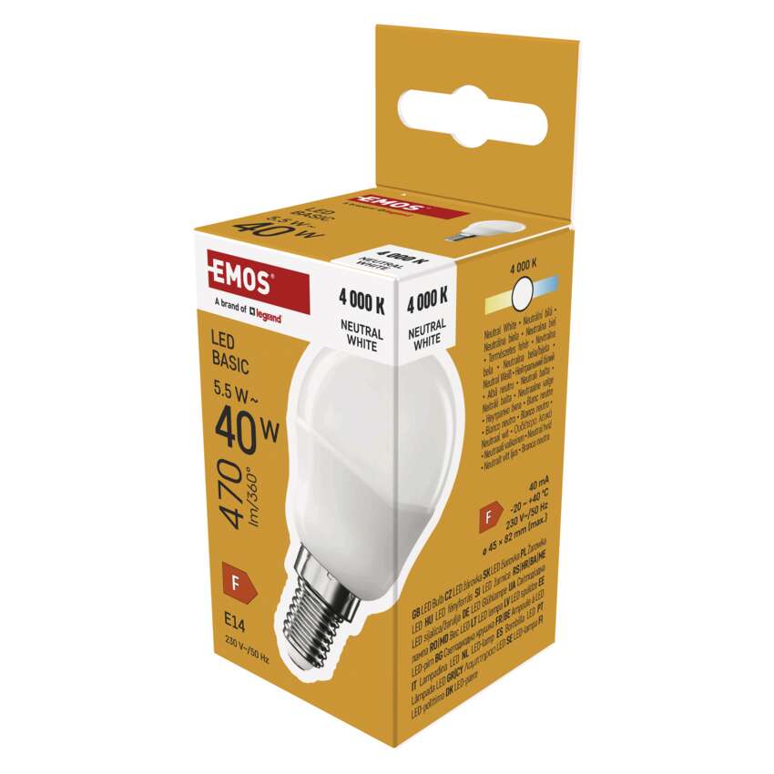 EMOS ZL1F23 LED BASIC MINI GLOBE 5,5W(40W) 470lm E14 NW