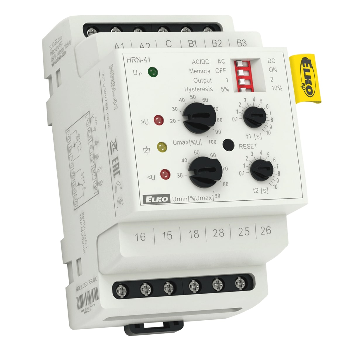 ELKO 4721 HRN-41/230V Hlídací napěťová relé v 1F - AC/DC