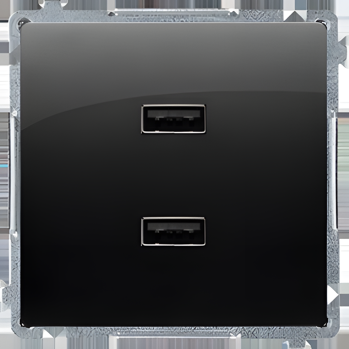 Nabíječka USB SIMON BASIC BMC2USB.01/49, 2 násobná, 2x USB typ A, 2, 1 A/5 V DC, černá matná