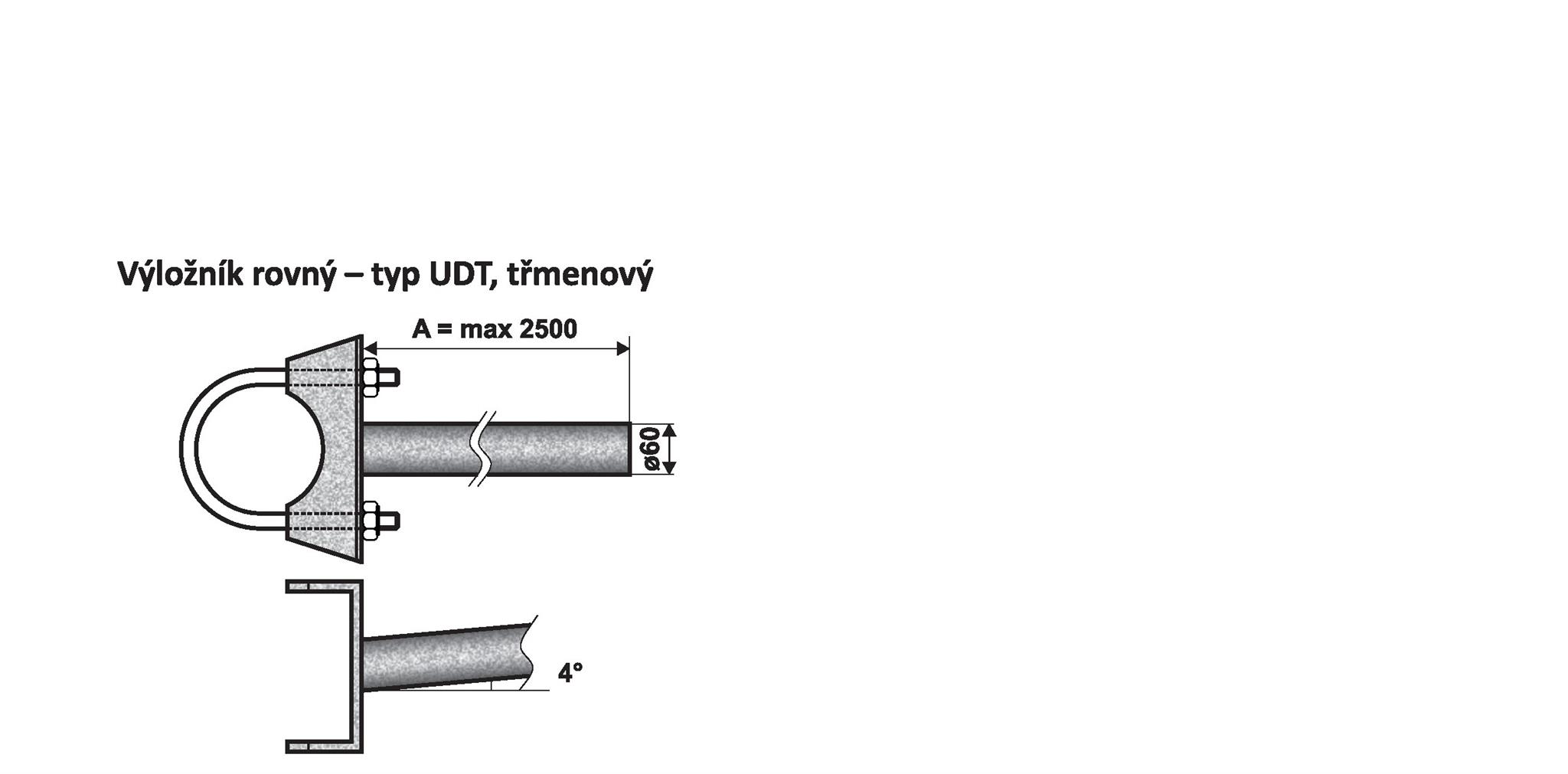 UDT 1 - 500 výložník rovný, třmenový