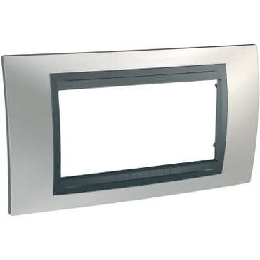 SCHN MGU66.104.238 Unica Top - Krycí rámeček čtyřmodulový, Cromo mat/Grafit