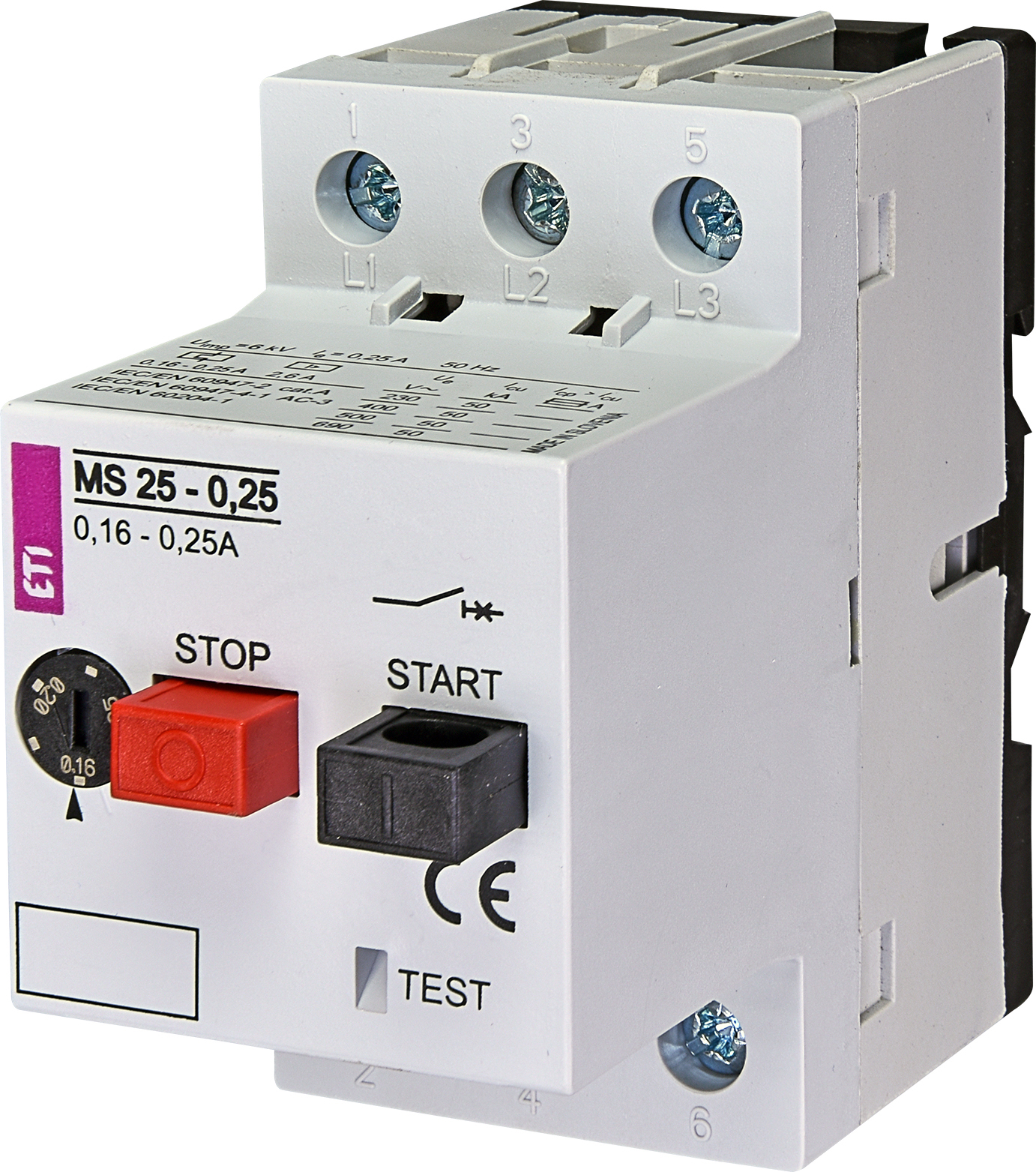 ETI 004600020 motorový spouštěč, MS25-0,25
