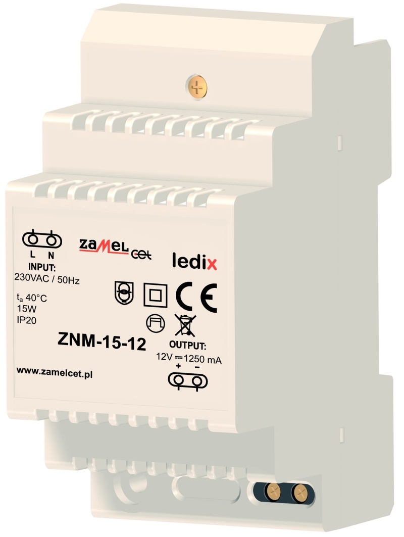 Zdroj napájecí ZAMEL LEDIX MODULOVÝ, 12Vss, 15W