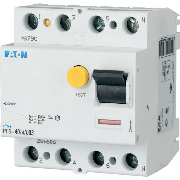 EATON Proudový chránič PF6-40/4/003-A, typ A, 40A, 30mA, 4-pólový
