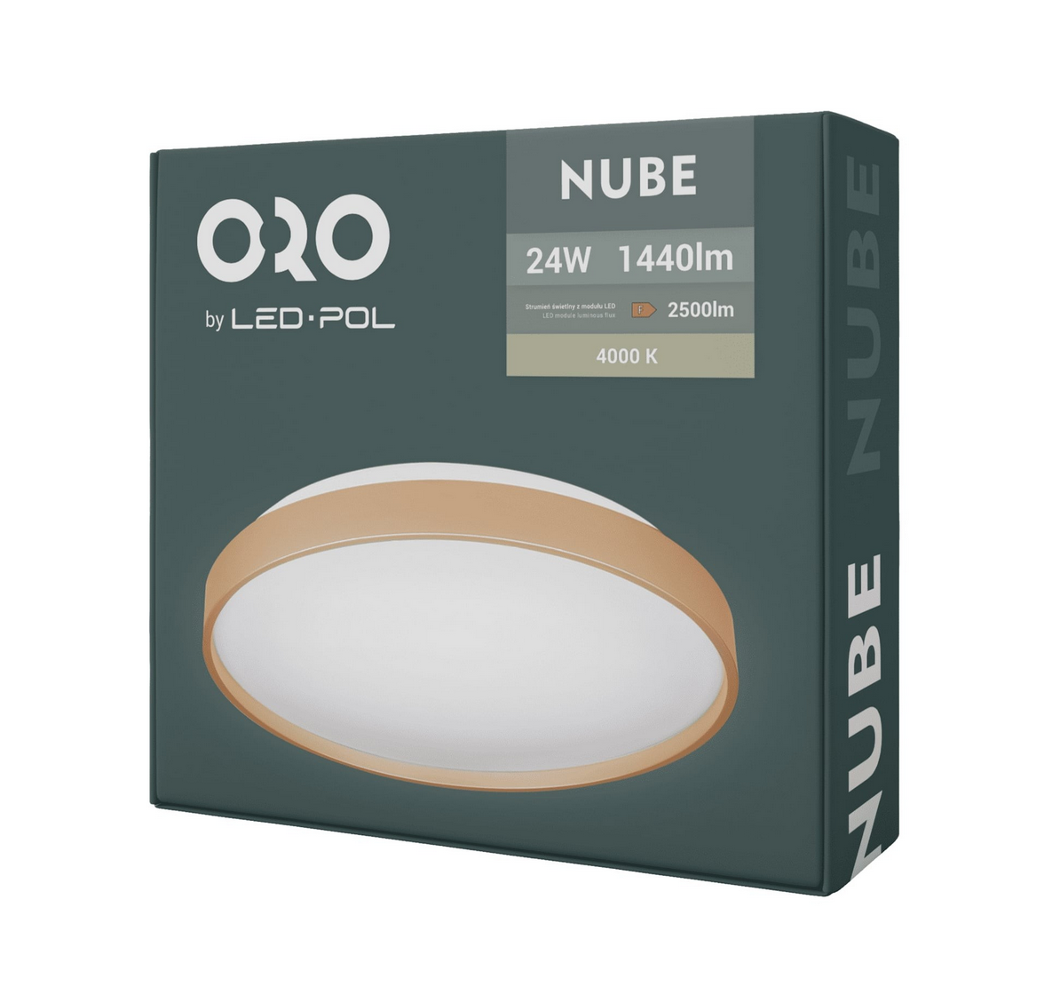 Nástěnné a stropní LED svítidlo LED-POL Nube Gold 24W neutrální bílá
