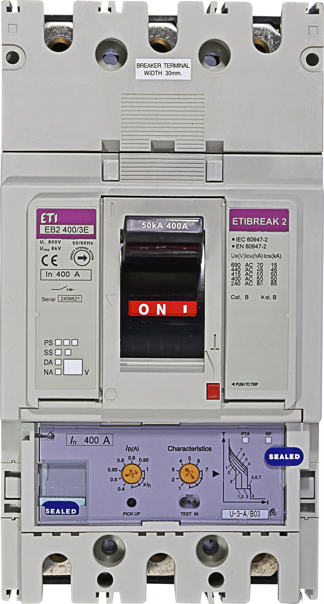 ETI 004671112 kompaktní jistič, EB2 400/3E 400A 3p