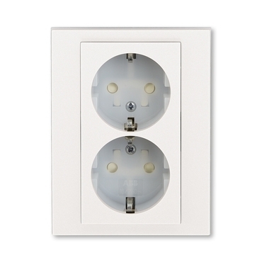 ABB 5522H-C03457 68 Jiné systémy zásuvek Zásuvka dvojnásobná s ochrannými kontakty (podle DIN), s cl