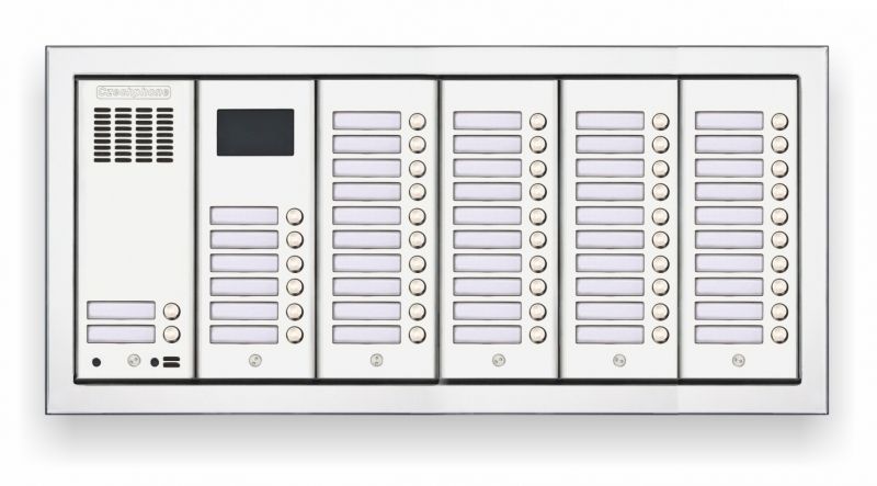 Tablo zvonkové CZECHPHONE 4004005463, DUO Standard, 48 jmenovek, MIFARE, zápustné, 6 modulů