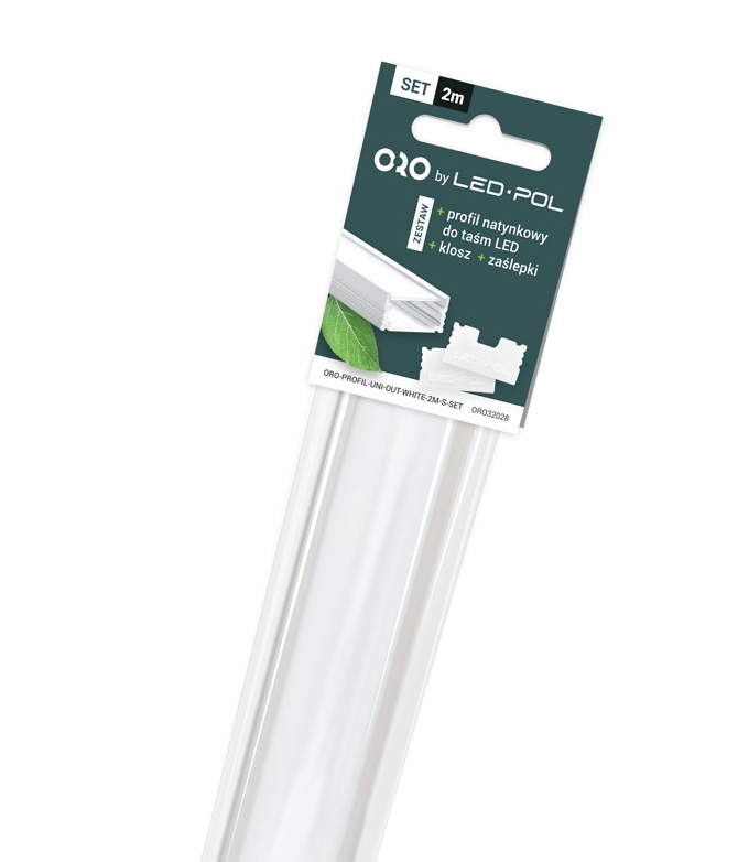 Set hliníkového profilu pro LED pásek LED-POL Profil Uni Out White 2M S Set