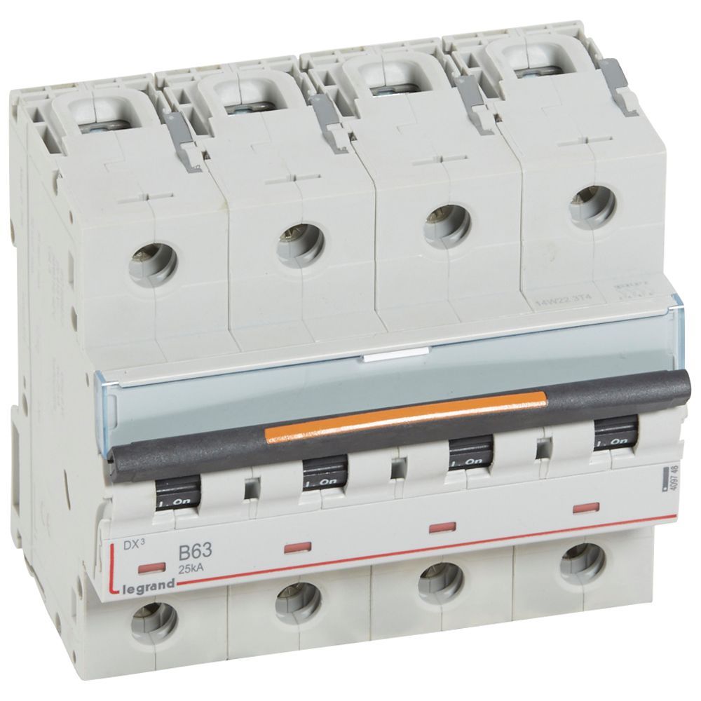 Jistič čtyřpolový LEGRAND 409748 DX3 4P B63 25KA