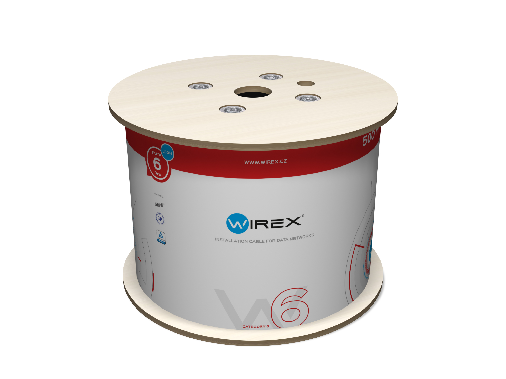 Kabel datový WIREX WIC-6-FU-LD-50-VI, CAT6, F/UTP, LSOH, Dca, 500 m, fialová